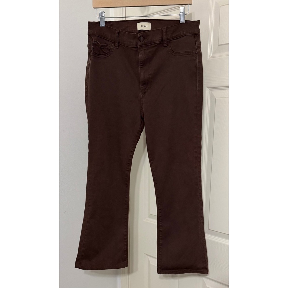 DL1961‎ Bridget Boot High Rise Instasculpt Crop Chocolate Brown Jeans